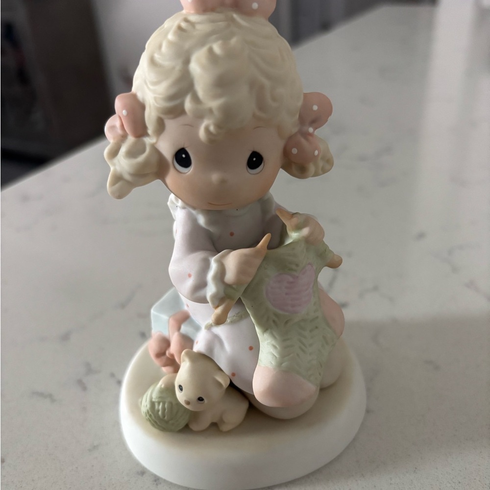 Precious Moments Pastel Knitting Figurine